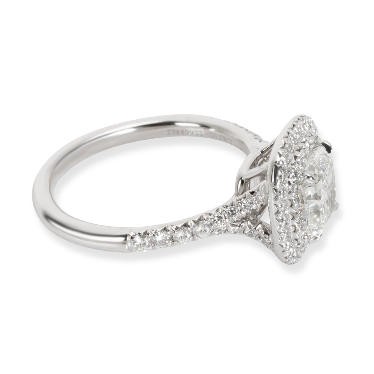 Tiffany & Co. Soleste Diamond Halo Engagement Ring in Platinum H IF 1.45 CTW