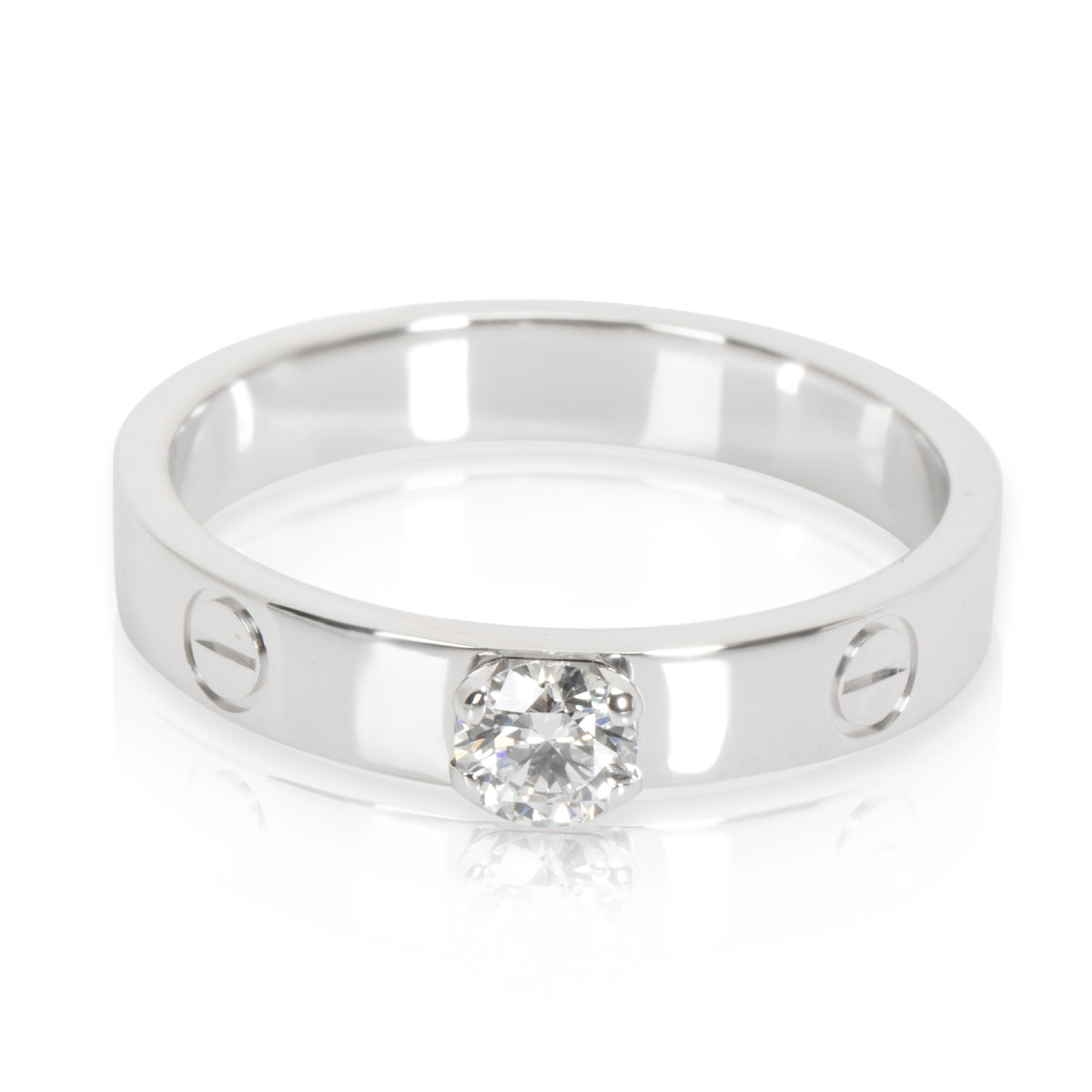 Cartier Love Solitaire Diamond Ring in 18KT White Gold 0.23 CTW
