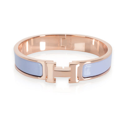 Hermes Clic H Rose Gold Plated Hardware Lavender Bracelet