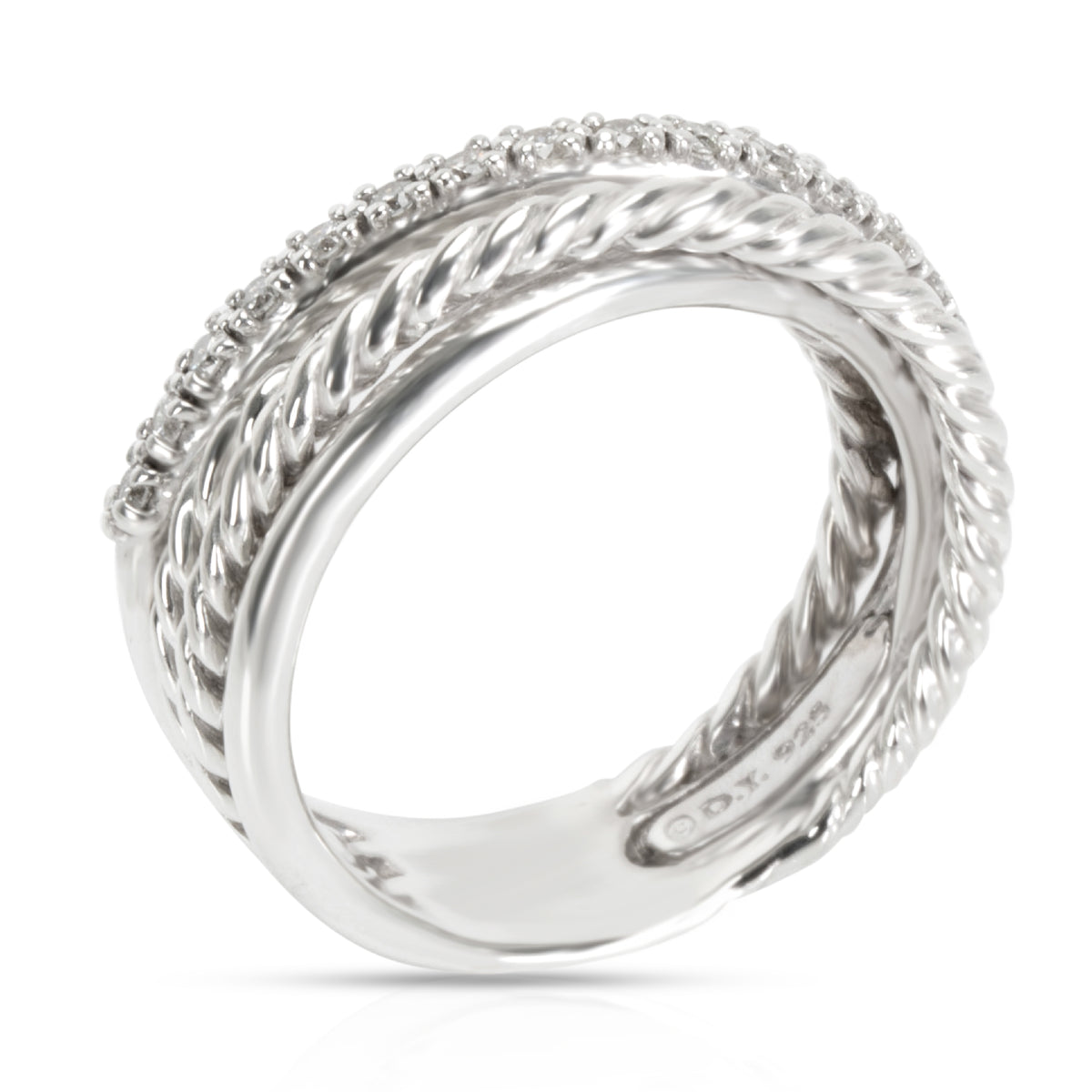 David Yurman Crossover Diamond Ring in  Sterling Silver 0.17 CTW
