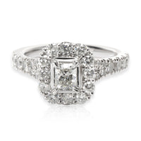 Ernest Jones Halo Radiant Diamond Engagement Ring in  Platinum 1.28 CTW