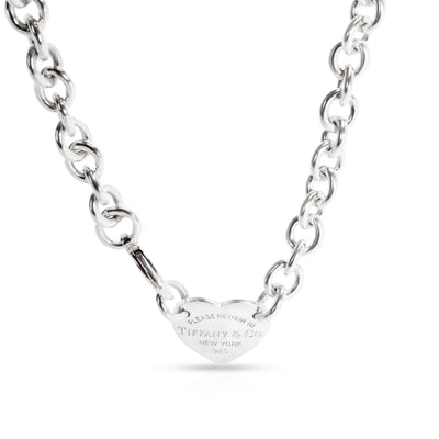 Tiffany & Co. Heart Tag Choker Necklace in  Sterling Silver