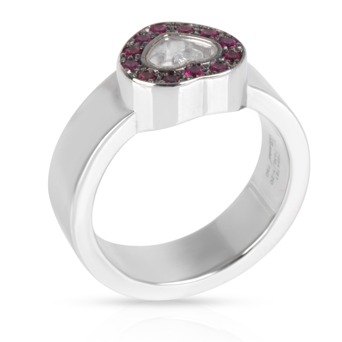 Chopard Happy Diamonds Heart Ring in 18K White Gold 0.02 CTW