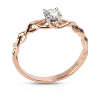 Round Cut Diamond Engagement Ring in 18K Rose Gold F-G VS 0.3 CTW