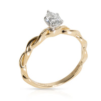 Pear Shape Diamond Engagement Ring in 18K Yellow Gold E-F SI1-SI2 0.4 CTW