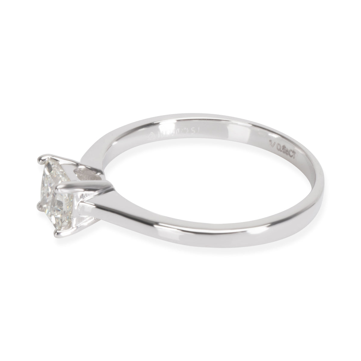 Princess Cut Diamond Engagement Ring in 18K White Gold 0.56 CTW