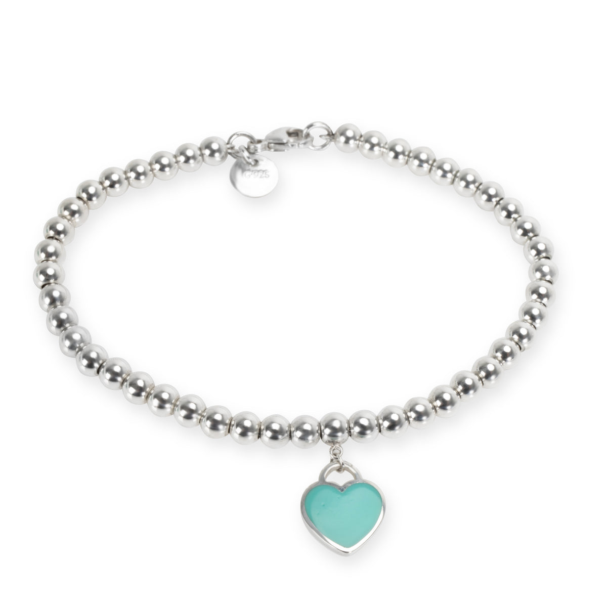 Tiffany & Co. Mini Heart Tag Bead Bracelet in Sterling Silver