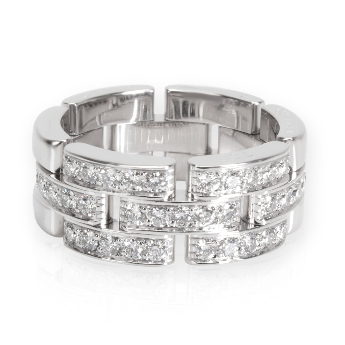 Cartier Maillon Panthere Diamond Band in 18K White Gold 0.5 CTW