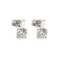 Round Cut Diamond Stud Earrings in 18K White Gold 0.50 CTW
