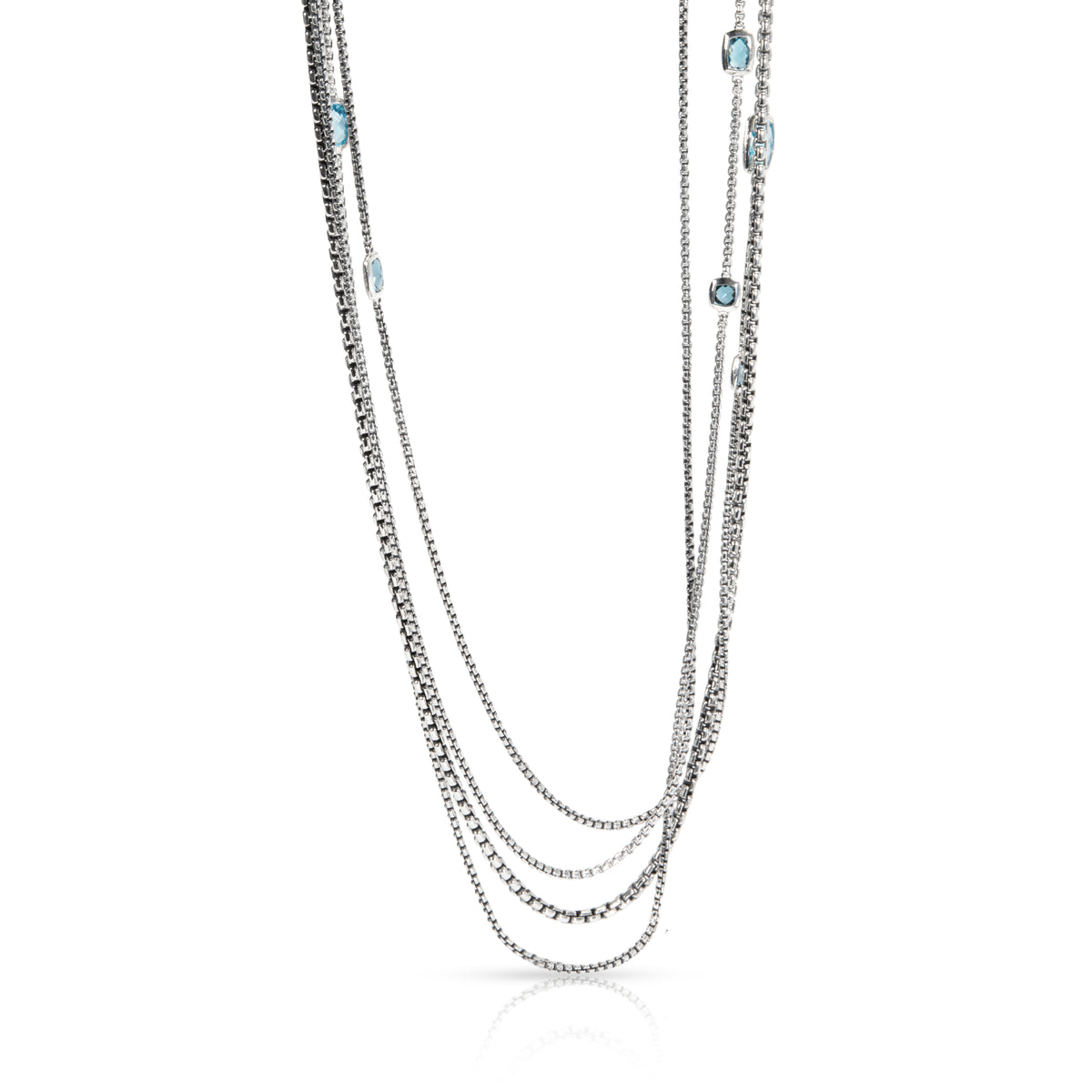 David Yurman Confetti London Blue Topaz Necklace in  Sterling Silver
