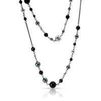 David Yurman  Bijoux Bead with Black Onyx & Hematite Necklace in Sterling Silver