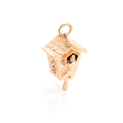 Vintage Cuckoo Charm in 14K Yellow Gold