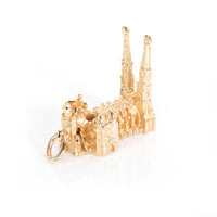 Vintage Cathedral Charm in 14K Yellow Gold