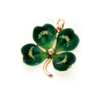 Vintage Four Leaf Clover Lucky Charm in 14K Yellow Gold