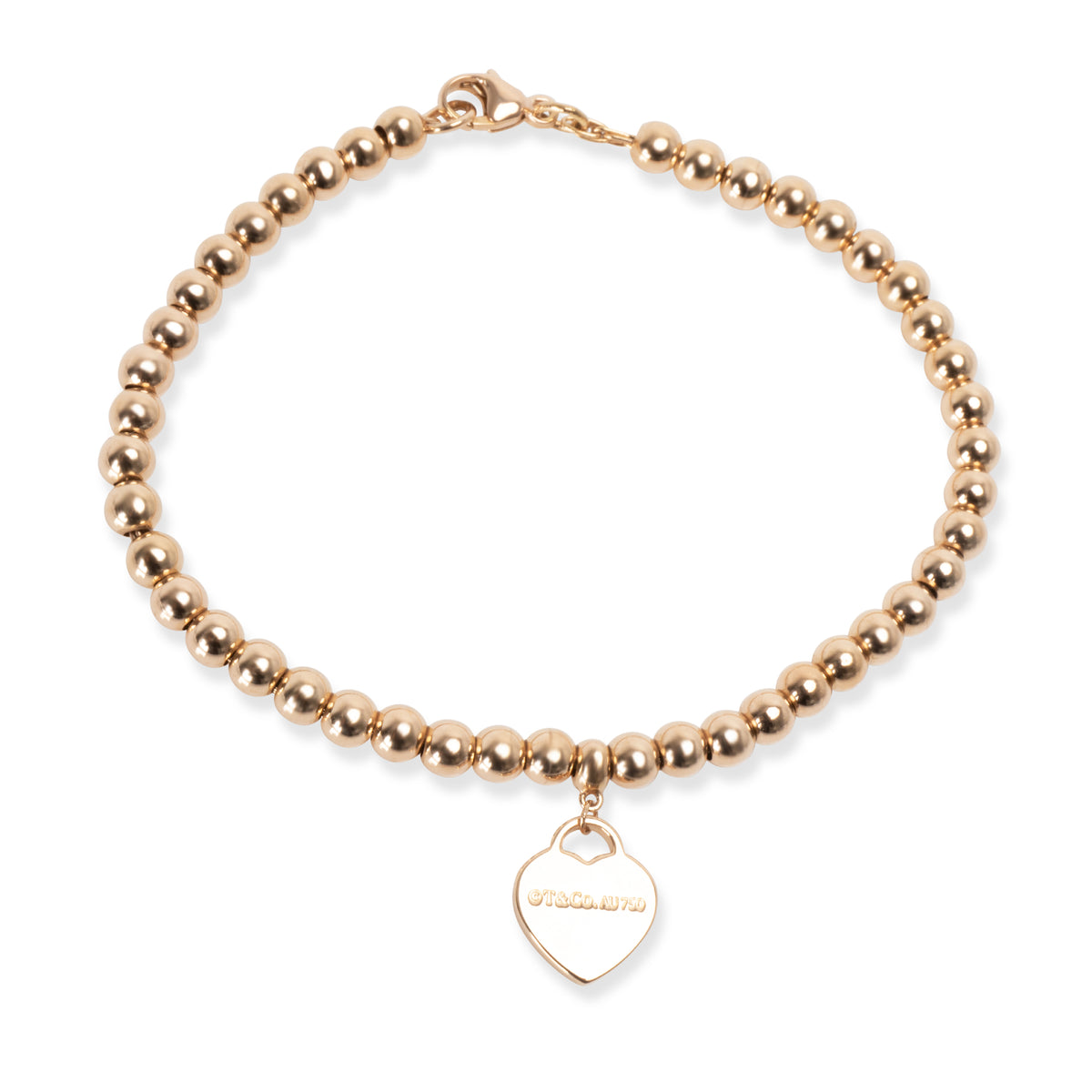 Tiffany & Co. Return to Tiffany Mini Heart Tag Bead Bracelet in 18k Rose Gold