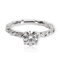 David Yurman Unity Diamond Engagement Ring in Platinum GIA F VS2 1.10ctw
