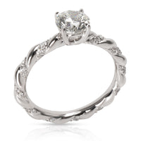 David Yurman Unity Diamond Engagement Ring in Platinum GIA F VS2 1.10ctw