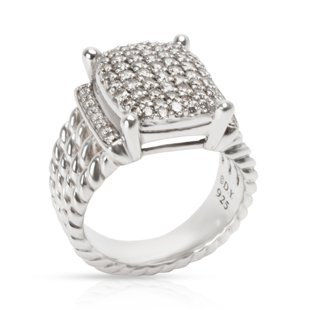 David Yurman Wheaton Diamond Ring in  Sterling Silver 1.75 CTW