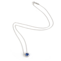 Tiffany & Co. Soleste Sapphire Halo Diamond Necklace in  Platinum 0.14 Ctw