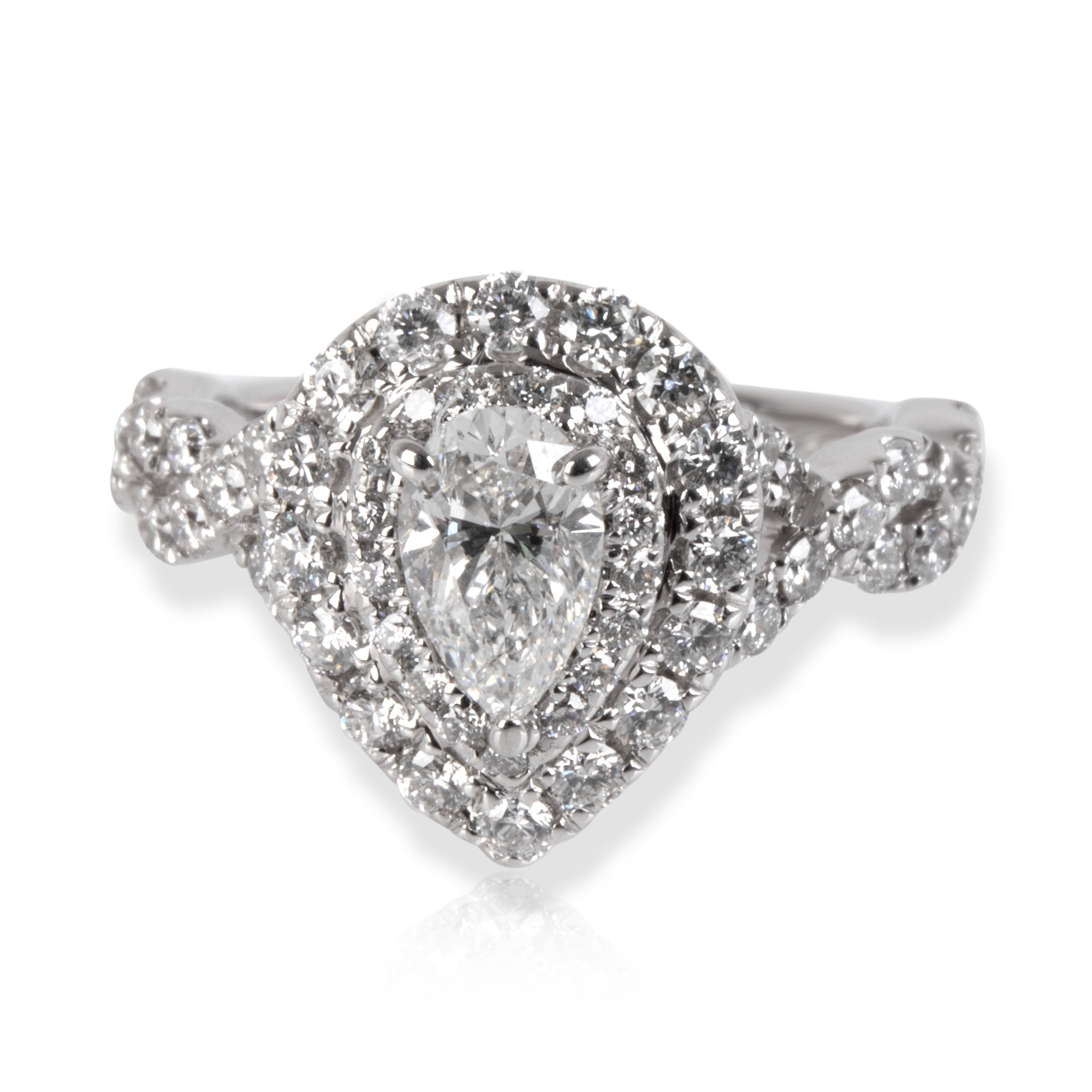 Neil lane pear shaped double halo engagement on sale ring