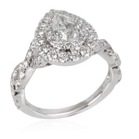 Neil Lane Double Halo Pear Diamond Engagement Ring in 14K White Gold 1.12 ctw