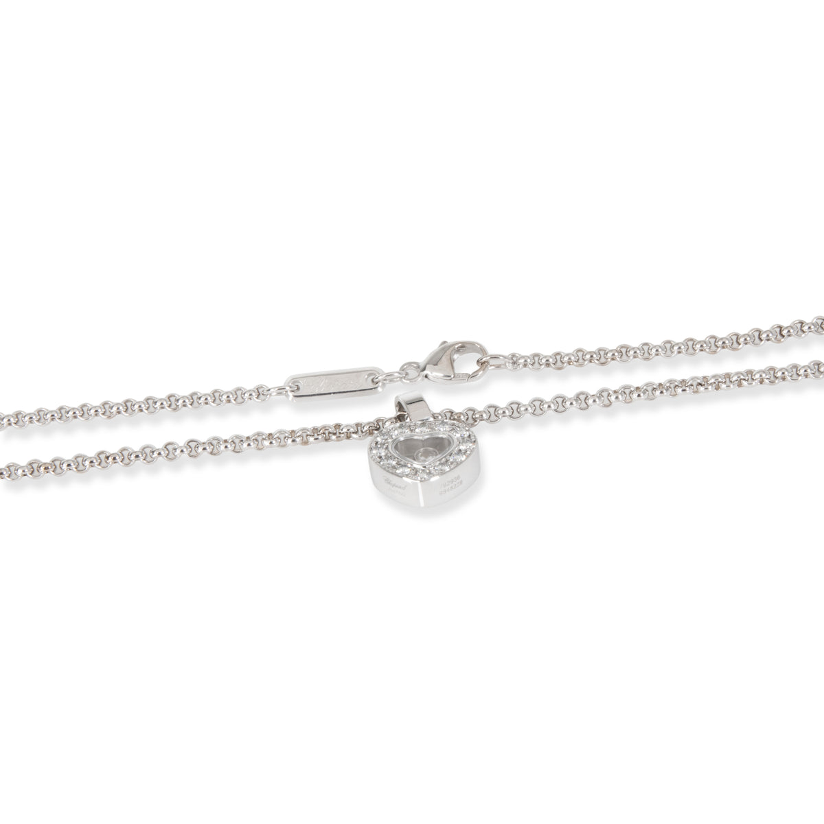 Chopard Happy Diamonds Heart Necklace in 18K White Gold 0.25 CTW