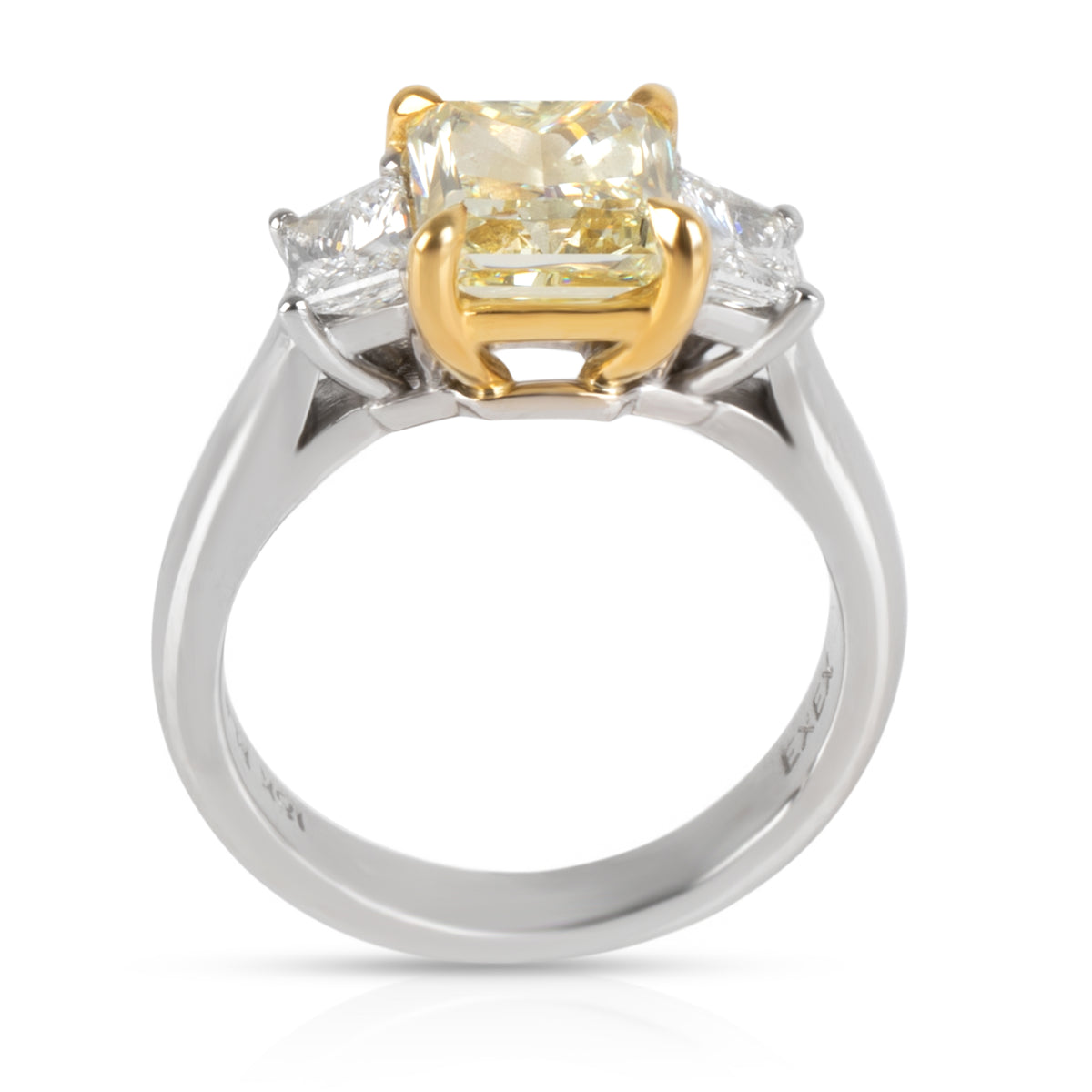Fancy Yellow Diamond Engagement Ring in Platinum GIA Certified VS2 2.13 CTW