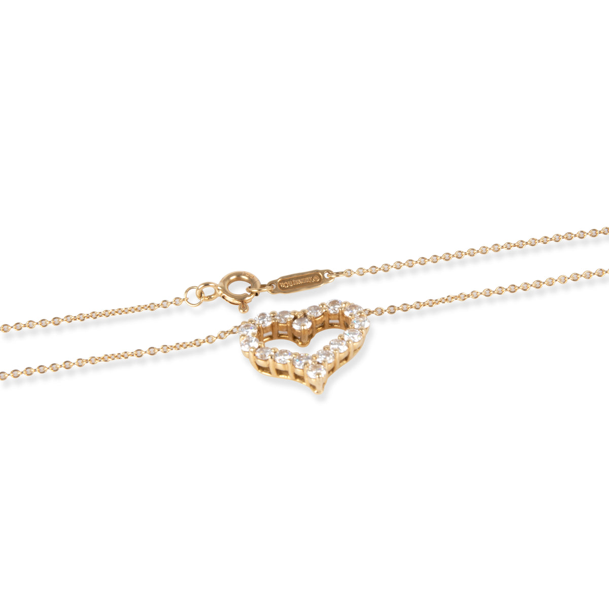 Tiffany & Co. Diamond Heart Necklace in 18K Yellow Gold 0.70 CTW