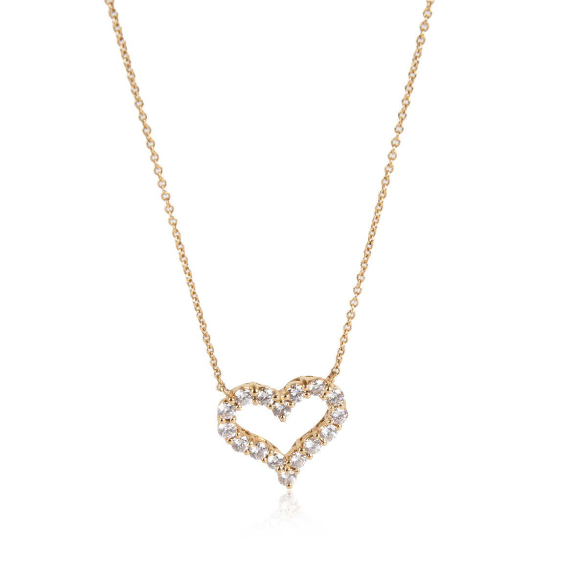 Tiffany & Co. Diamond Heart Necklace in 18K Yellow Gold 0.70 CTW