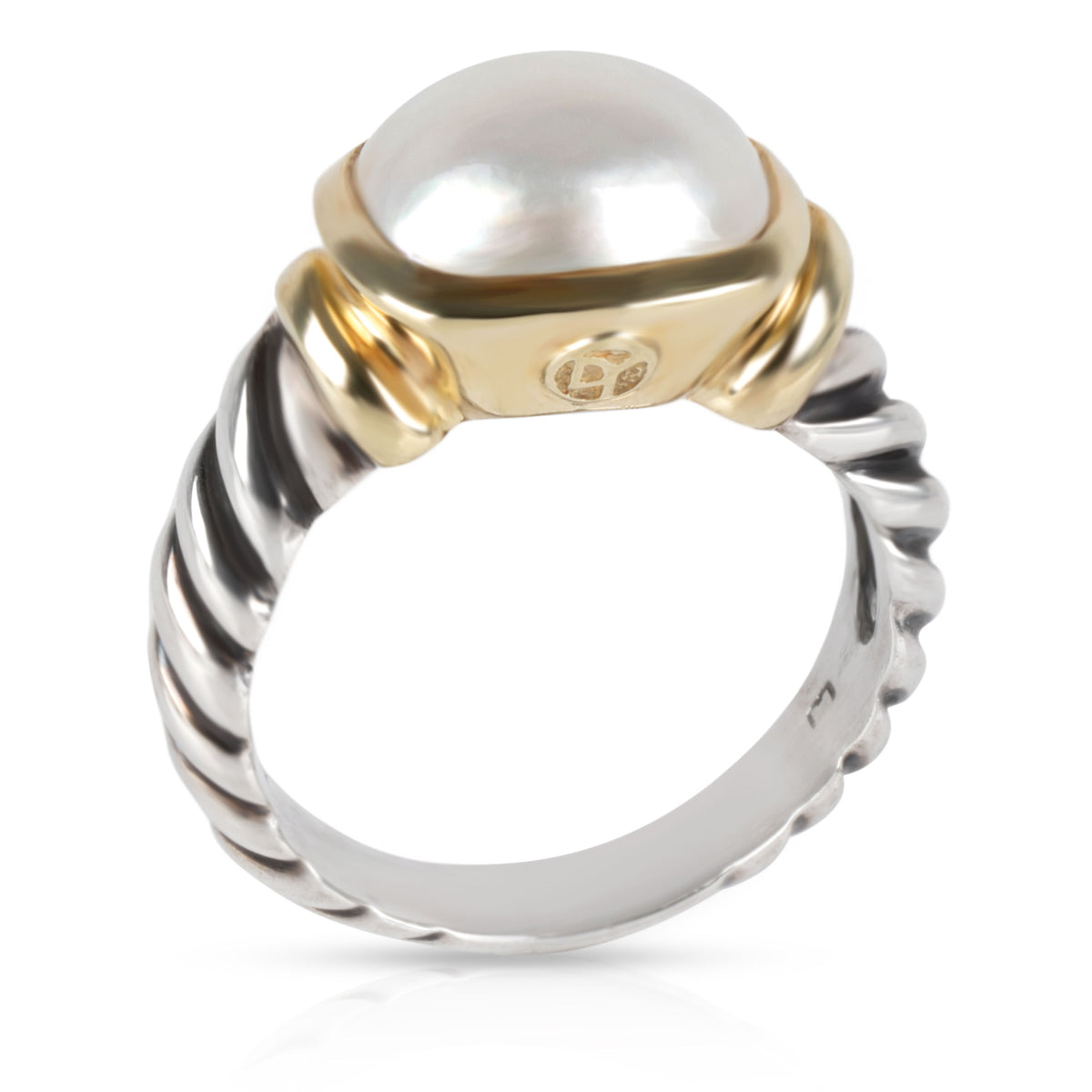 David Yurman Noblesse Pearl Ring in 14K Yellow Gold/Sterling Silver