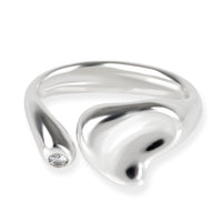 Tiffany & Co. Elsa Peretti Loving Heart Diamond Ring in Sterling Silver 0.06 CTW