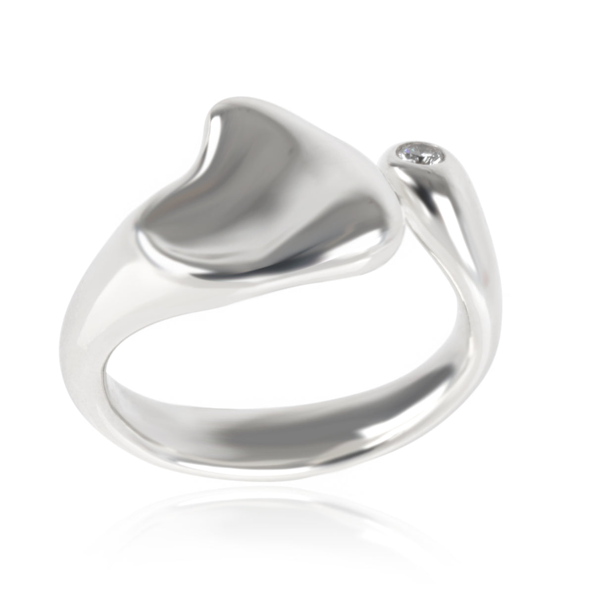 Tiffany & Co. Elsa Peretti Loving Heart Diamond Ring in Sterling Silver 0.06 CTW