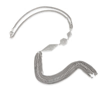 Sheryl Lowe Curb Chain Fringe Diamond Necklace in  Sterling Silver 1.00 CTW