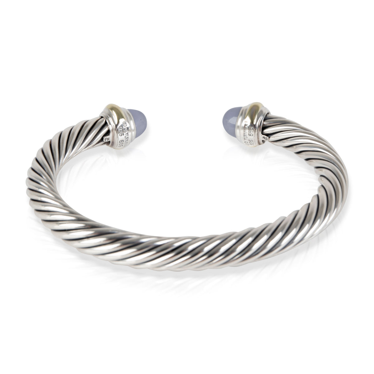 David Yurman Cable Chalcedony Cuff in 14K Yellow Gold/Sterling Silver