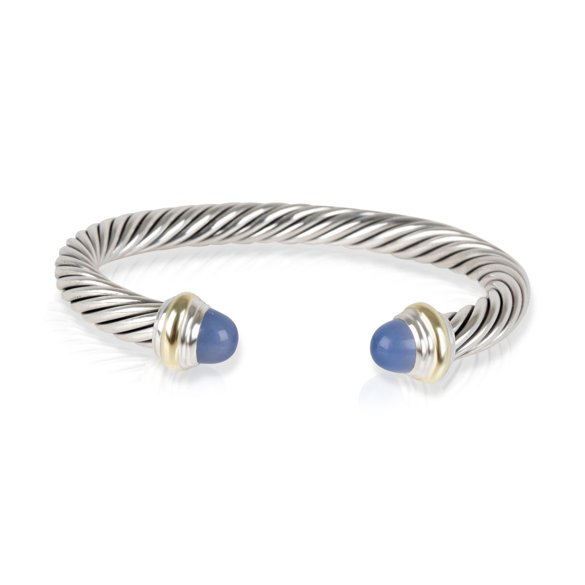 David Yurman Cable Chalcedony Cuff in 14K Yellow Gold/Sterling Silver