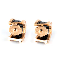 Bulgari B.zero1 Black Ceramic Hoop Earrings in 18K Rose Gold