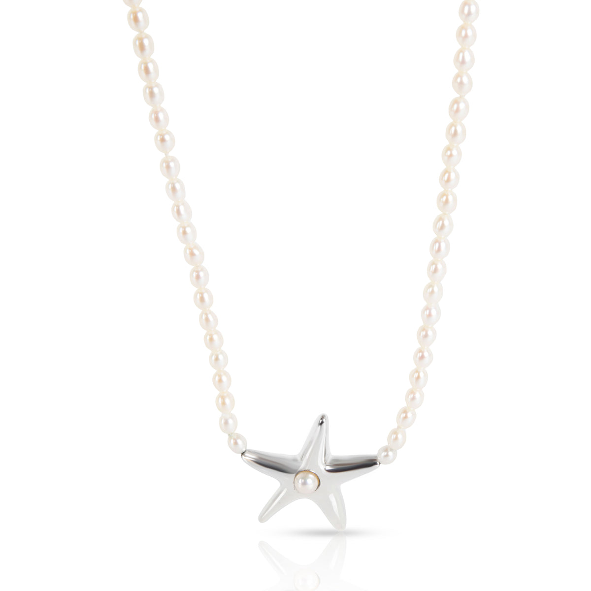 Tiffany & Co. Elsa Peretti Starfish Pearl Necklace in Sterling Silver