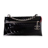 Chanel Black Patent Leather Quilted Kaleidoscope Shoulder Bag