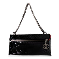 Chanel Black Patent Leather Quilted Kaleidoscope Shoulder Bag