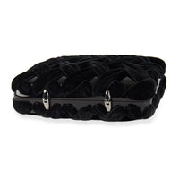 Chanel Black Velvet & Resin Box Clutch with Chain