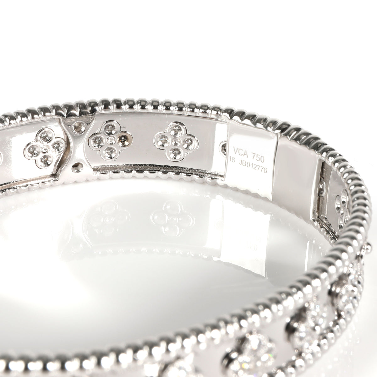 Van Cleef & Arpels Perlee Diamond Bracelet in 18K White Gold 1.78 CTW