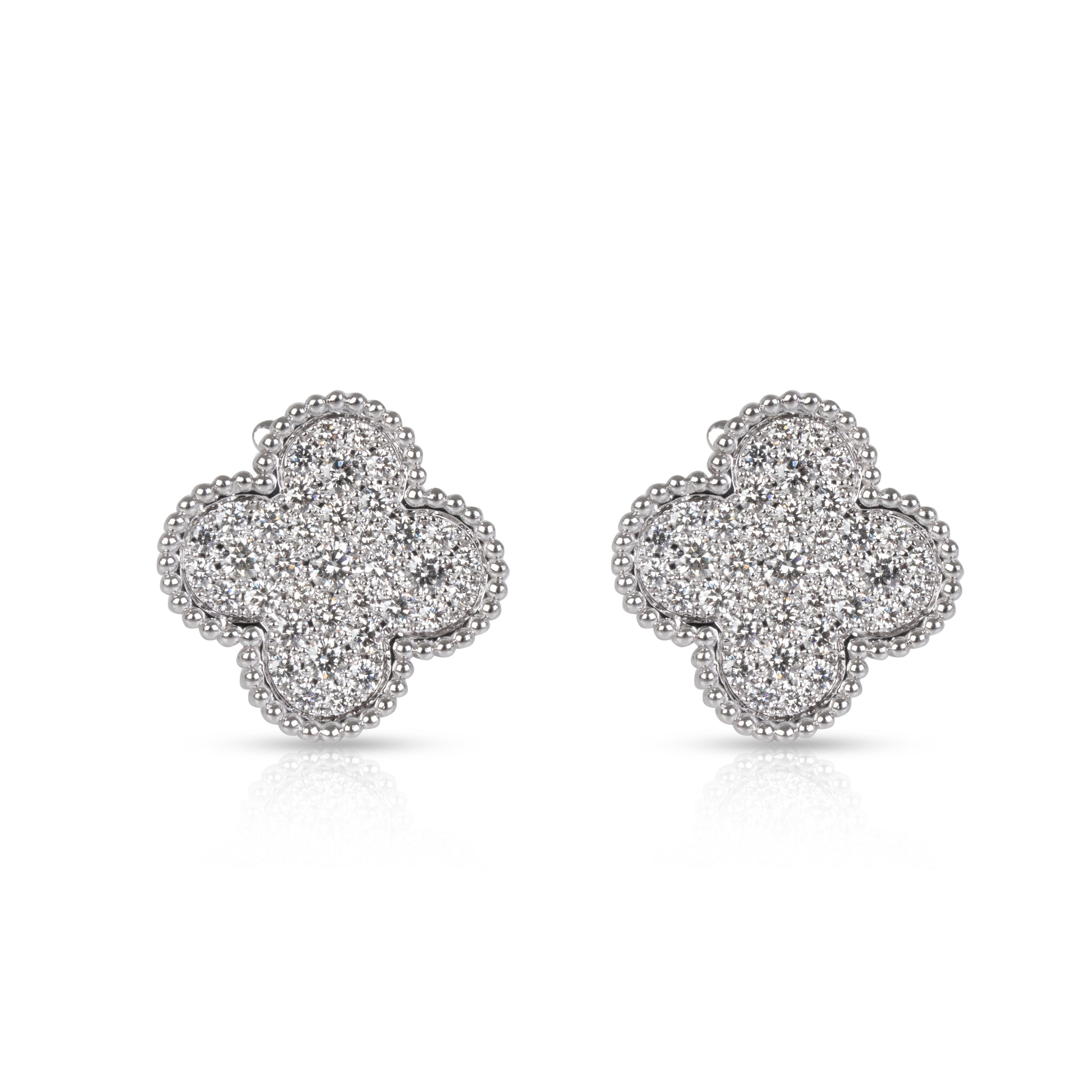 Van Cleef & Arpels Magic Alhambra earrings 18k white gold with diamonds