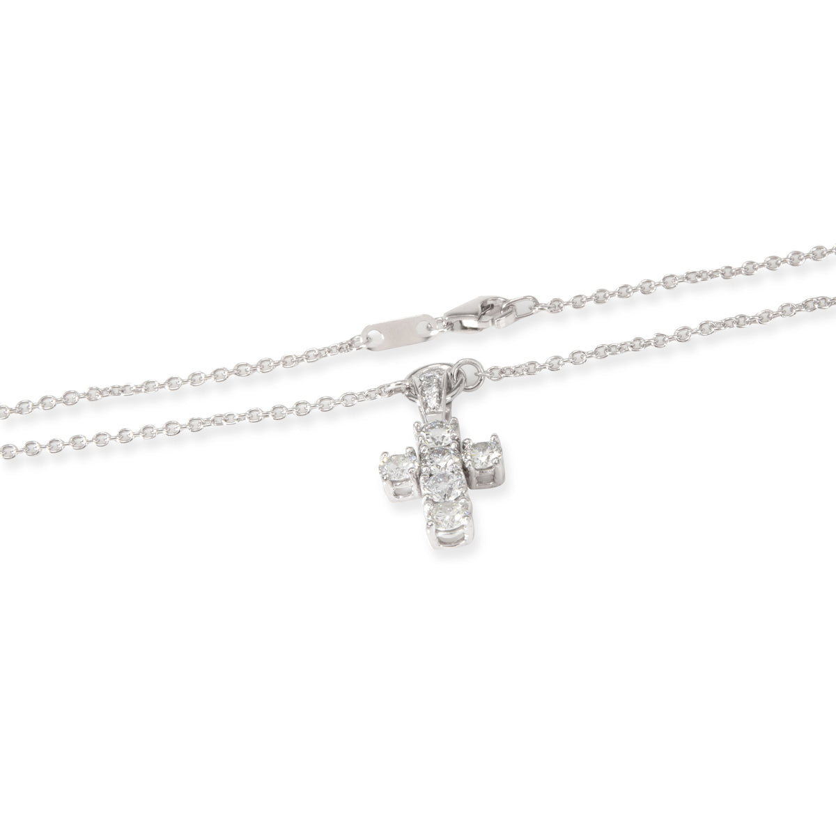 Diamond Cross Necklace in  Platinum 1.12 CTW