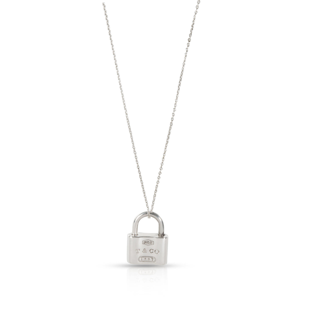 Tiffany & Co. 1837 Padlock Lock Choker Necklace Sterling Silver 925 W/Pouch