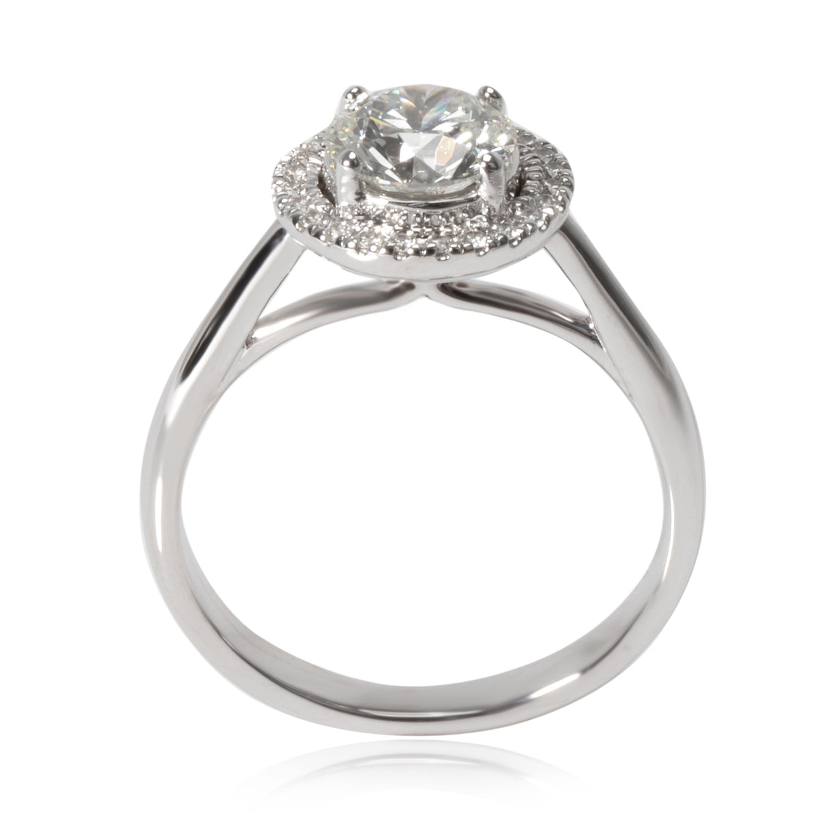 Hearts on Fire Halo Diamond Engagement Ring in 18K White Gold J VVS2 1.2 CTW