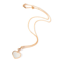 Chopard Happy Hearts Mother Of Pearl Diamond Necklace in 18K Rose Gold 0.05 CTW
