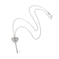 Tiffany & Co. Heart Keys Diamond Necklace in 18K White Gold 0.02 CTW