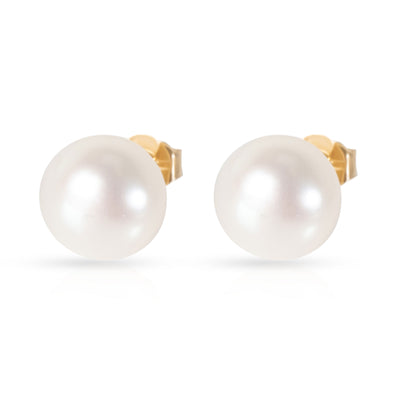 Cultured Pearl Stud Earring in 14K Yellow Gold 8mm