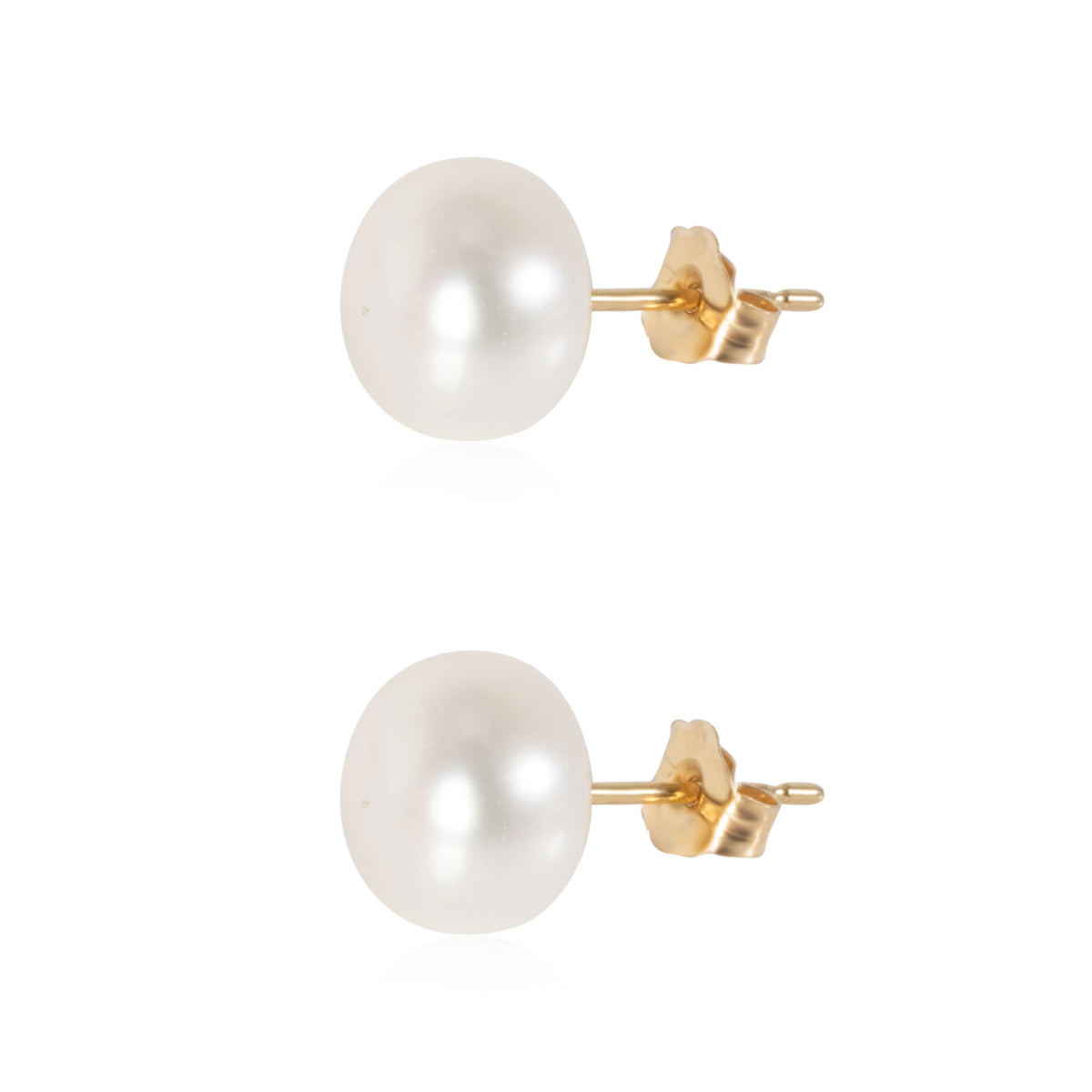 Cultured Pearl Stud Earring in 14K Yellow Gold 8mm