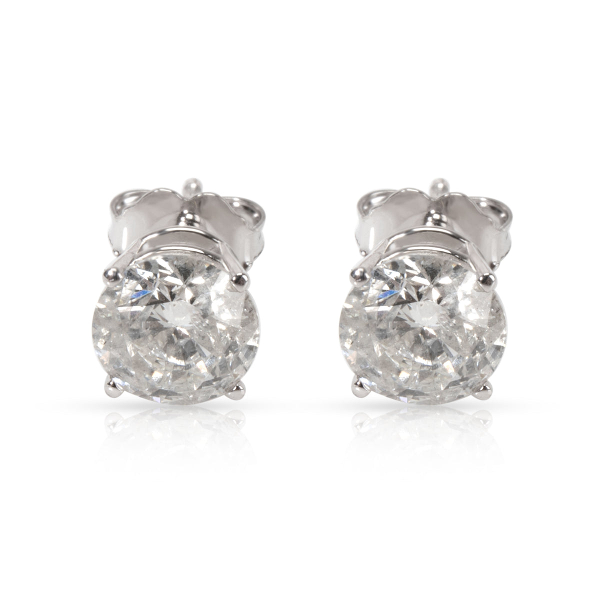 Diamond Stud Earrings in 14K White Gold (1.50 ctw G-H/I2)